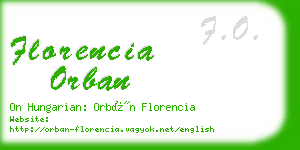 florencia orban business card